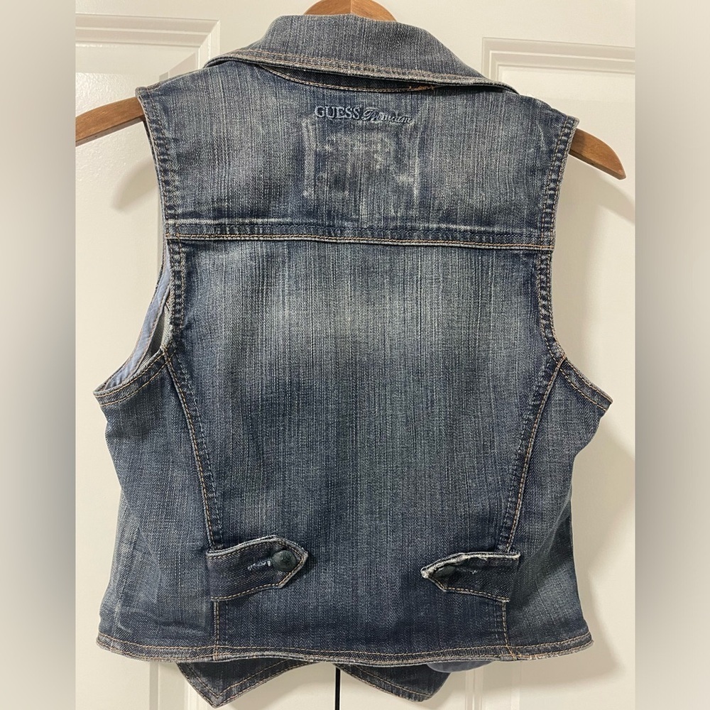 #140- GUESS-denim tuxedo style vest - Picture 2 of 3